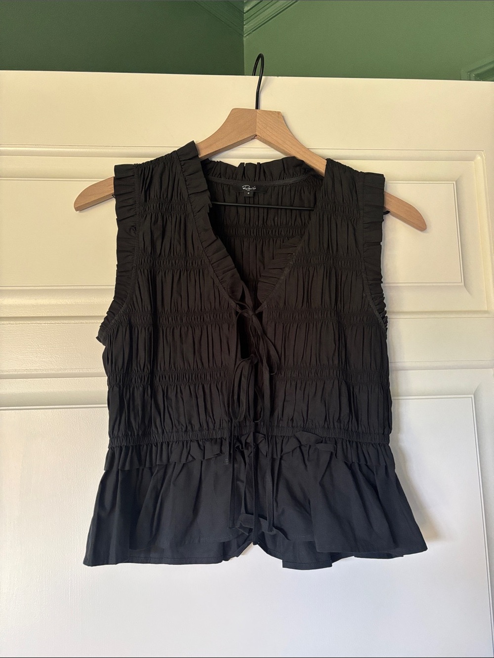 Rails Smocked Tie Front Blouse